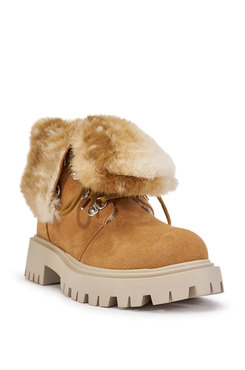 AZALEA WANG AVENUE CAMEL FLAT BOOTIE sold by AKIRA product image thumbnail 4