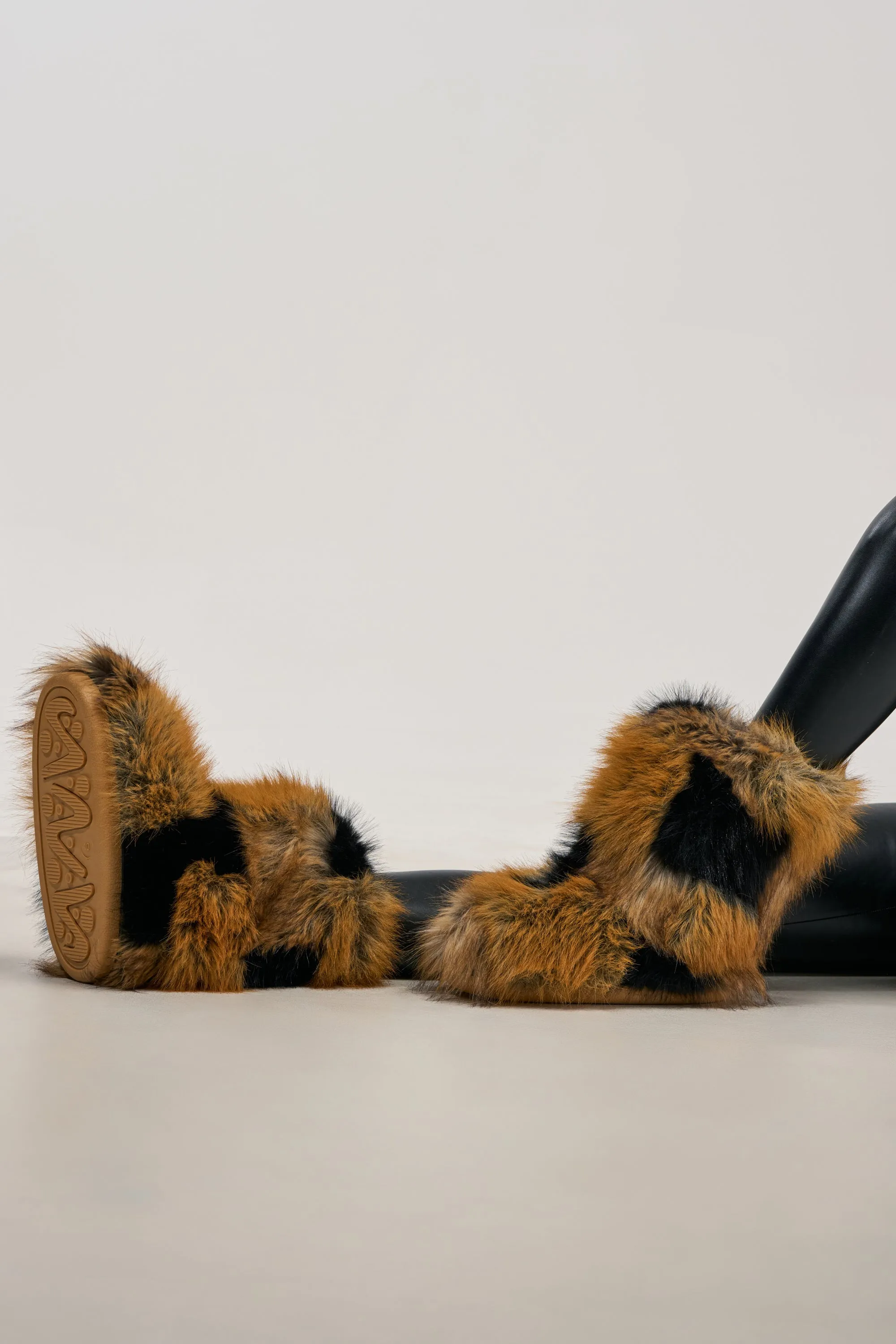 AZALEA WANG ANSELIE BROWN MULTI PATCHWORK BOOTIE sold by AKIRA