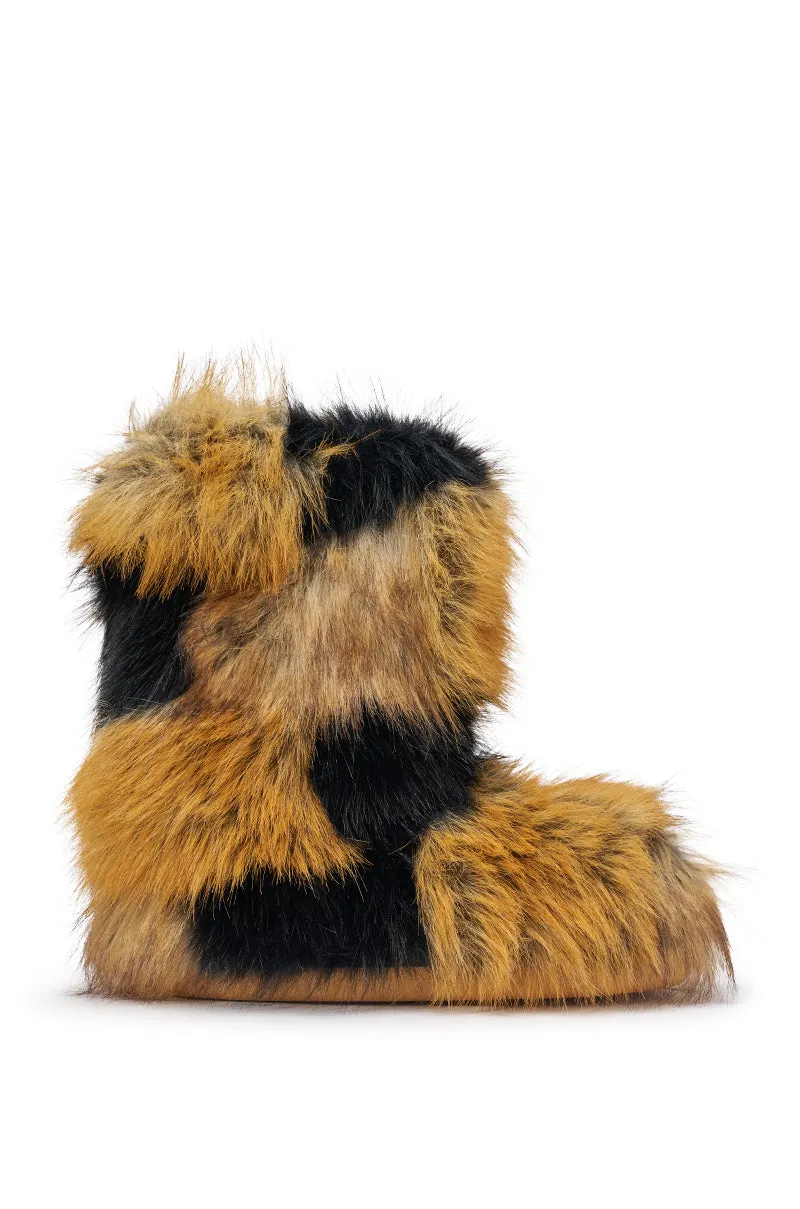 AZALEA WANG ANSELIE BROWN MULTI PATCHWORK BOOTIE sold by AKIRA product image thumbnail 4