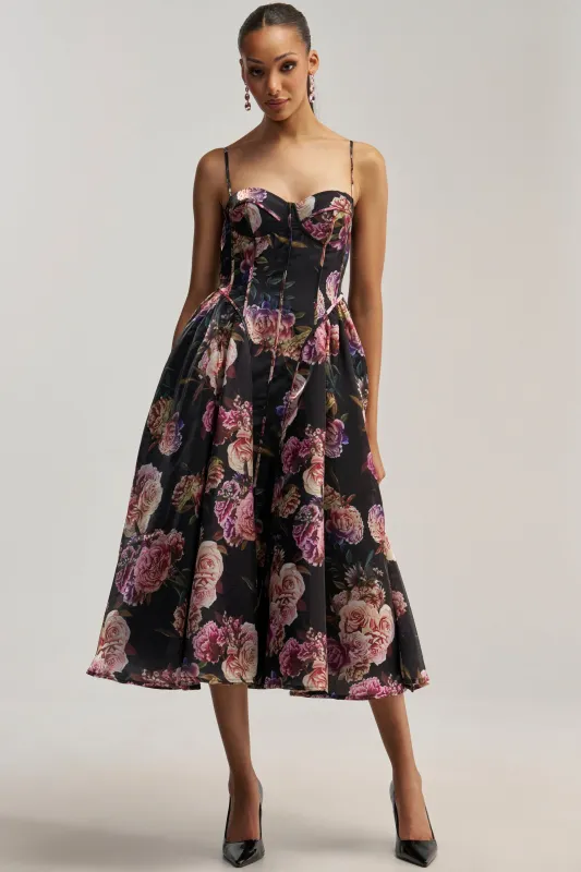 FEELING FLORAL MAXI DRESS IN PINK MULTI made by AKIRA
