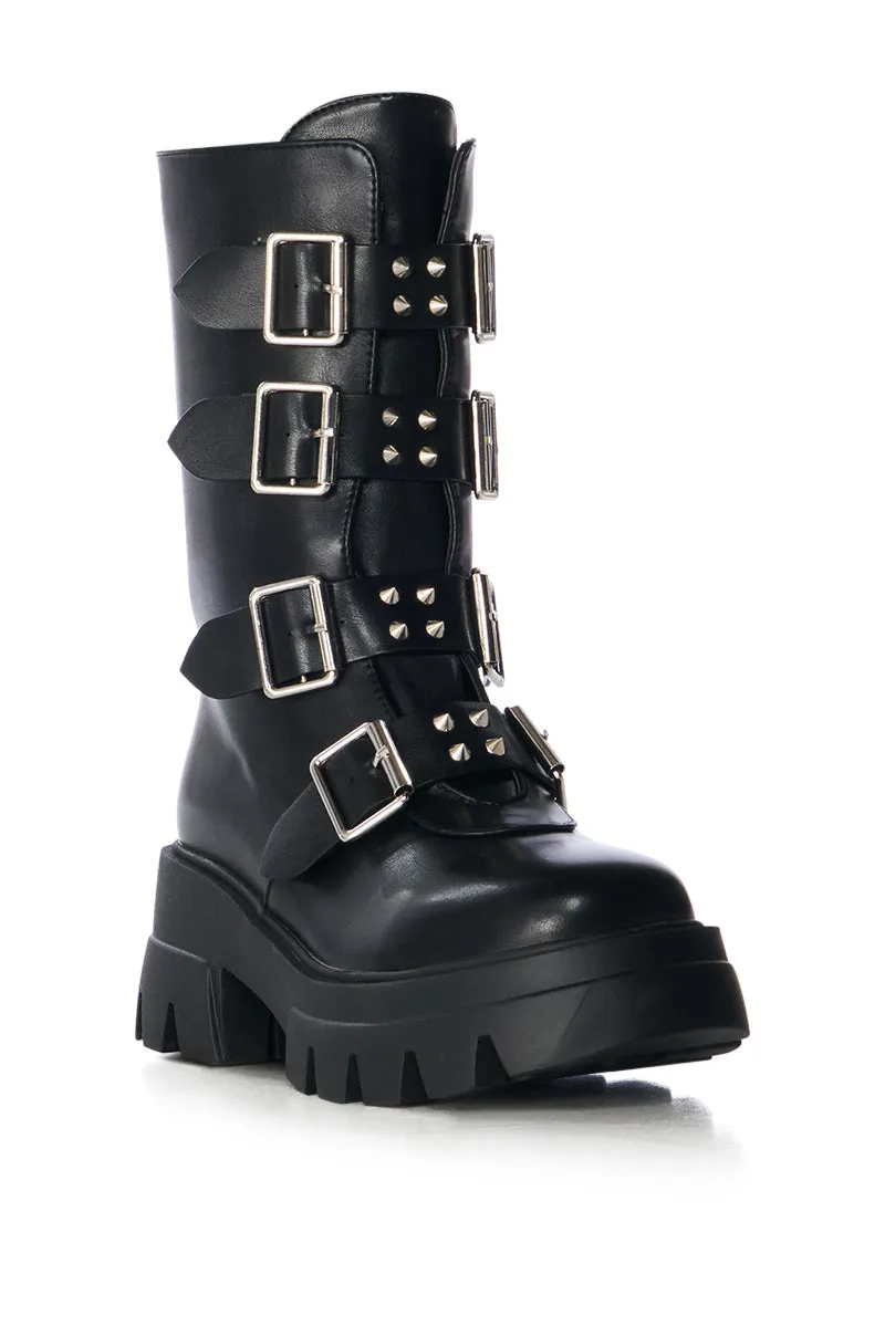 AZALEA WANG SPIKER BLACK SPIKE AND BUCKLE BOOTIE sold by AKIRA product image thumbnail 3