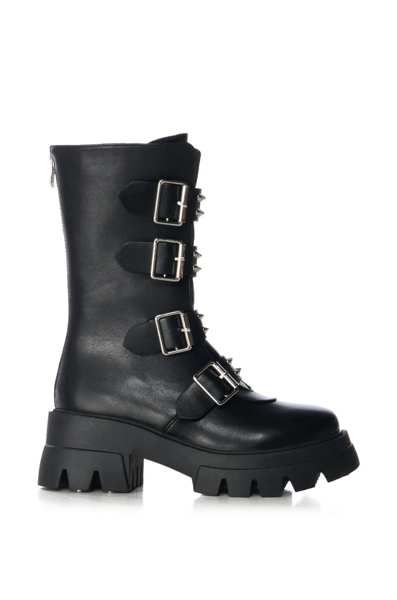 AZALEA WANG SPIKER BLACK SPIKE AND BUCKLE BOOTIE sold by AKIRA product image thumbnail 2