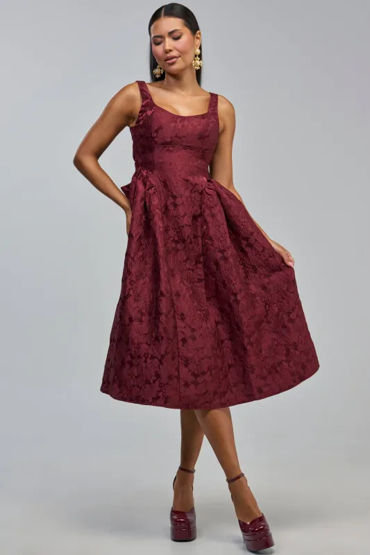 COLOR ME PRETTY FLORAL MIDI DRESS made by AKIRA