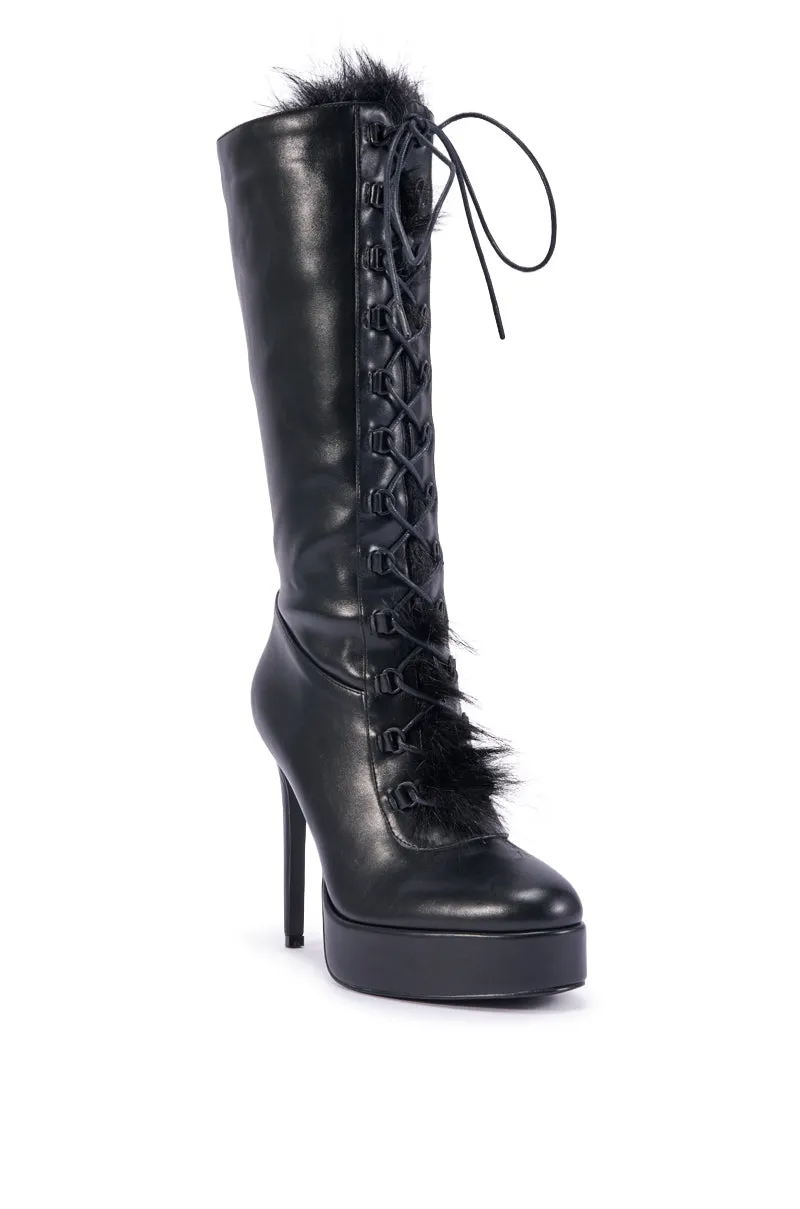 AZALEA WANG CALISTA BLACK STILETTO FUR BOOT sold by AKIRA product image thumbnail 5