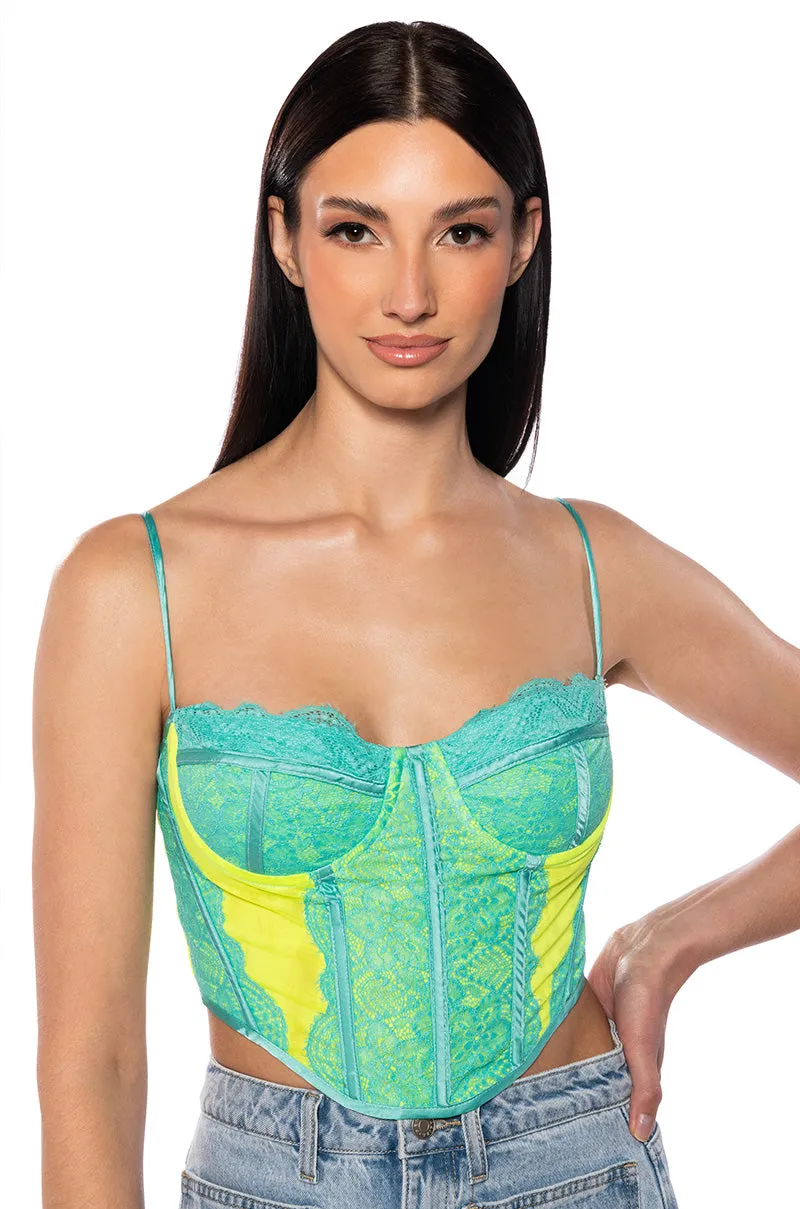 JUNIPER LACE CORSET sold by AKIRA