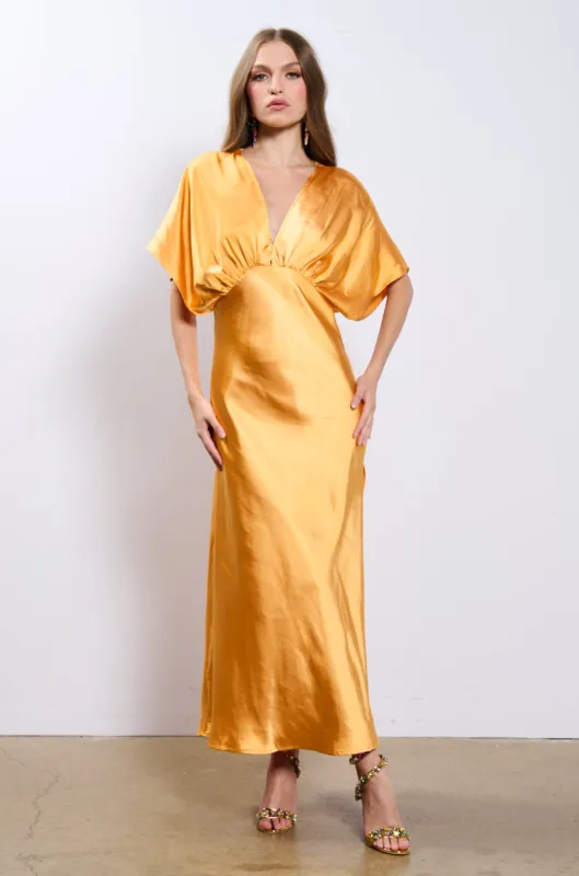 MAD IN LOVE SATIN MAXI DRESS sold by AKIRA