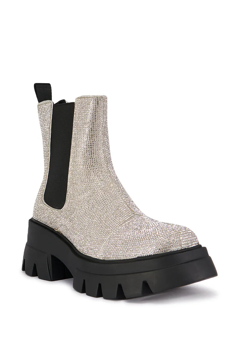 AZALEA WANG KAWAILANI SILVER RHINESTONE COMBAT BOOTIE sold by AKIRA product image thumbnail 4