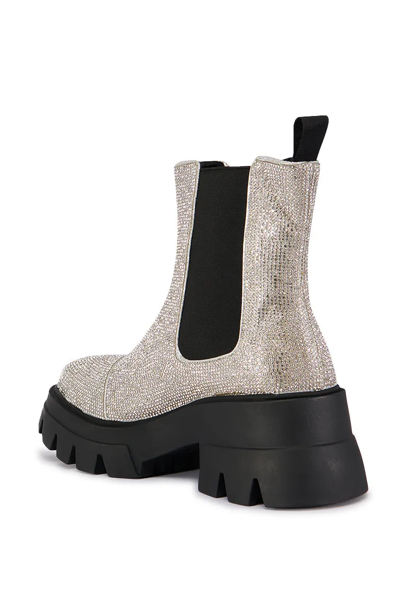 AZALEA WANG KAWAILANI SILVER RHINESTONE COMBAT BOOTIE sold by AKIRA product image thumbnail 5