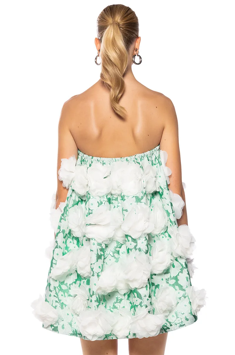 DRAMATIC FLORAL PUFF DETAIL STRAPLESS MINI DRESS sold by AKIRA product image thumbnail 5