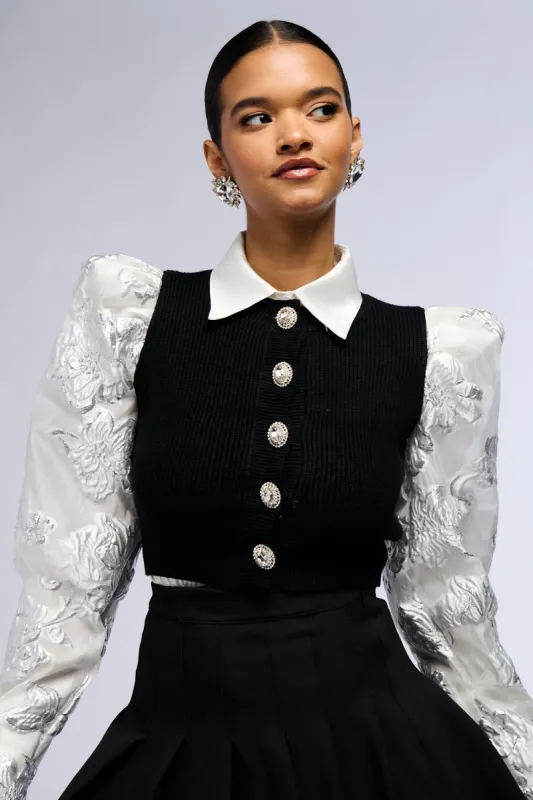 AN ELEGANT EVENING BUTTON DOWN CARDIGAN sold by AKIRA