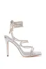 AZALEA WANG JASMIT SILVER ROPE LACE UP STILETTO SANDAL IN SILVER sold by AKIRA