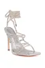 AZALEA WANG JASMIT SILVER ROPE LACE UP STILETTO SANDAL IN SILVER sold by AKIRA
