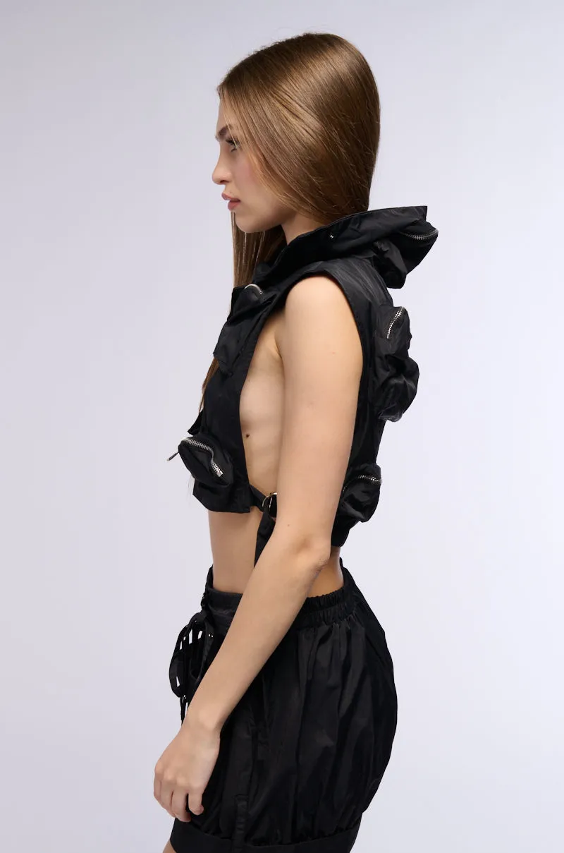 KADEN CARGO SLEEVELESS TOP IN BLACK sold by AKIRA product image thumbnail 4