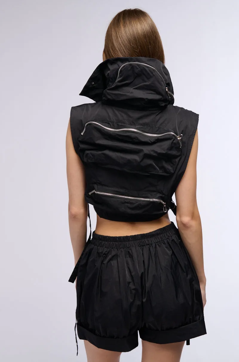 KADEN CARGO SLEEVELESS TOP IN BLACK sold by AKIRA product image thumbnail 5