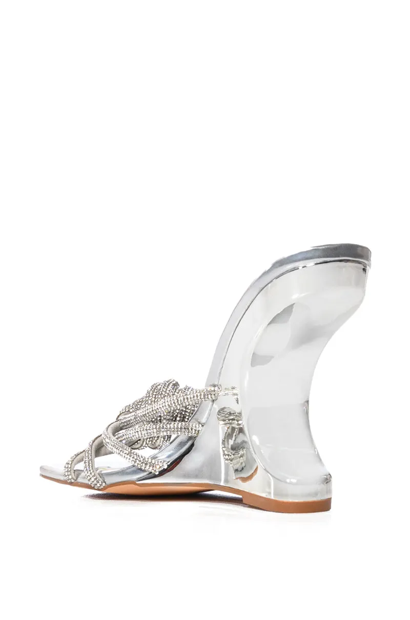 AZALEA WANG ULIMA SILVER METALLIC KNOT NOVELTY HEELED SANDAL sold by AKIRA product image thumbnail 4