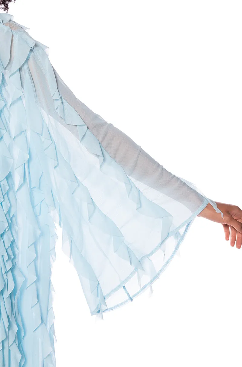 CASCADE RUFFLE MESH DUSTER sold by AKIRA product image thumbnail 5