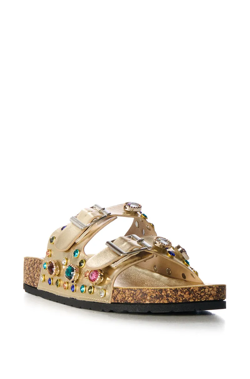 AZALEA WANG BAYLEAVES GOLD EMBELLISHED SANDAL sold by AKIRA product image thumbnail 4
