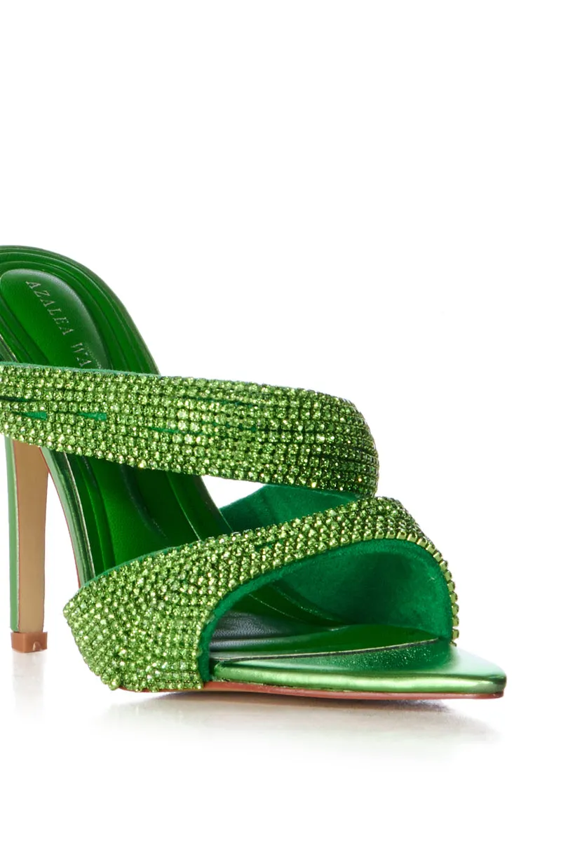 AZALEA WANG SEGIO GREEN EMBELLISHED SANDAL sold by AKIRA product image thumbnail 5