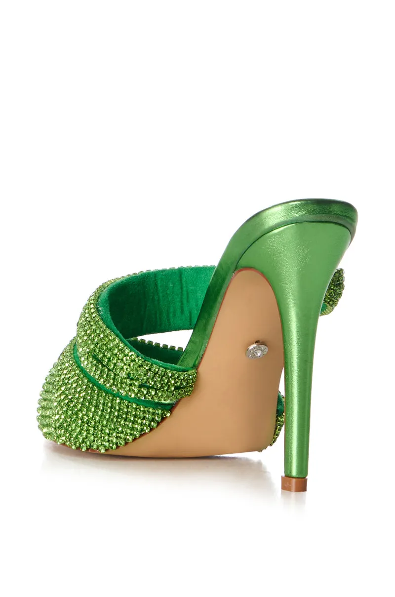 AZALEA WANG SEGIO GREEN EMBELLISHED SANDAL sold by AKIRA product image thumbnail 4