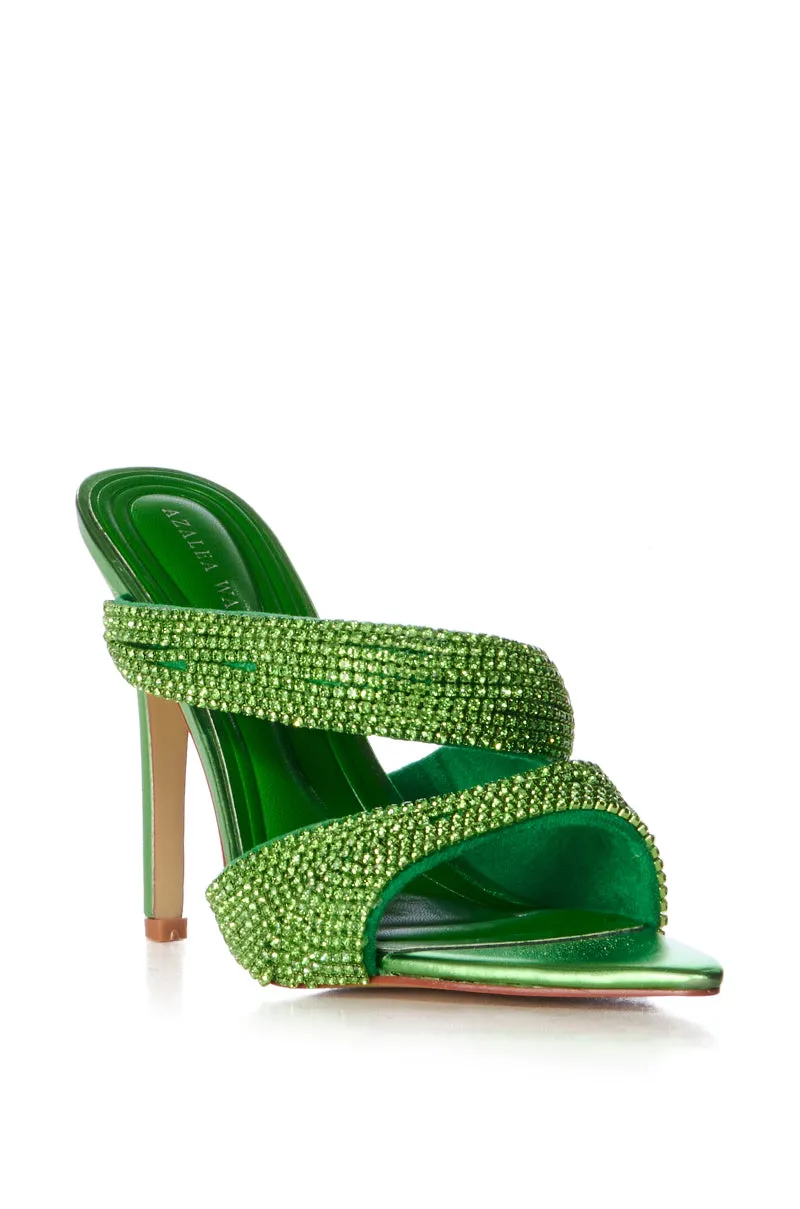 AZALEA WANG SEGIO GREEN EMBELLISHED SANDAL sold by AKIRA product image thumbnail 3