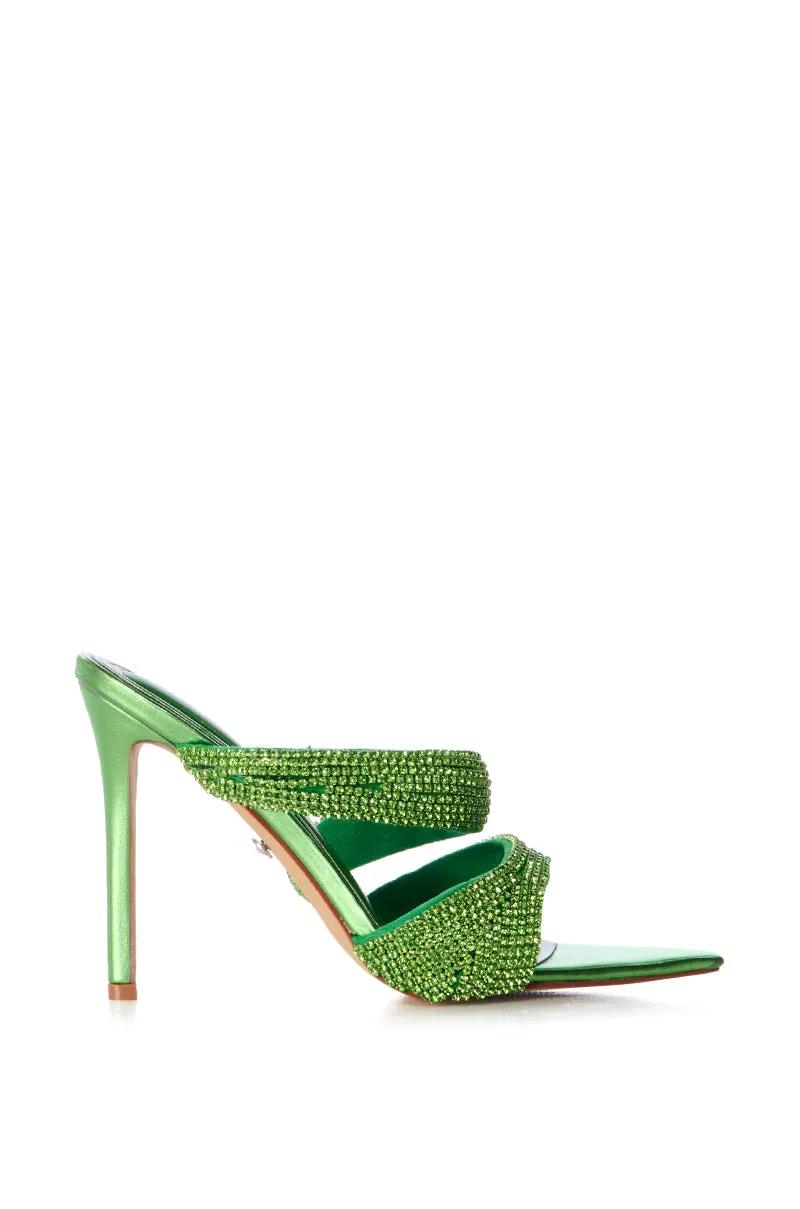 AZALEA WANG SEGIO GREEN EMBELLISHED SANDAL sold by AKIRA product image thumbnail 2