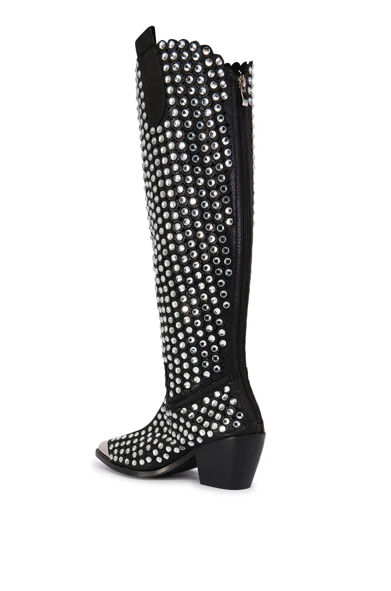 AZALEA WANG RUVIN BLACK EMBELLISHED WESTERN BOOT sold by AKIRA product image thumbnail 5