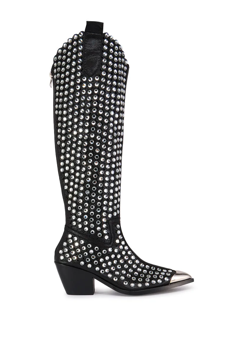AZALEA WANG RUVIN BLACK EMBELLISHED WESTERN BOOT sold by AKIRA product image thumbnail 3