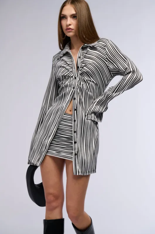 NOT MY FAULT BUTTON DOWN BLOUSE sold by AKIRA