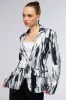 SATIN SCRIBBLE PRINT BLAZER sold by AKIRA