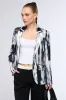 SATIN SCRIBBLE PRINT BLAZER sold by AKIRA