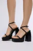 AZALEA WANG LENNOX 2 IN 1 STRAPPY SANDAL IN BLACK sold by AKIRA