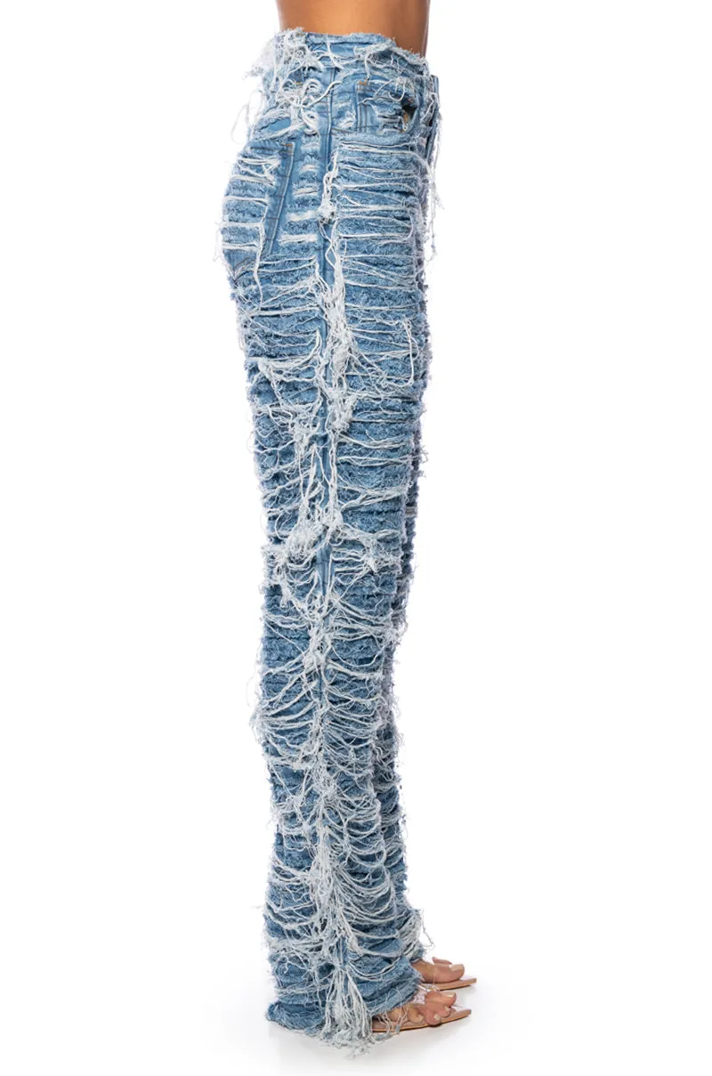 MESS WITH ME SUPER DISTRESSED RELAXED FIT JEANS sold by AKIRA product image thumbnail 5