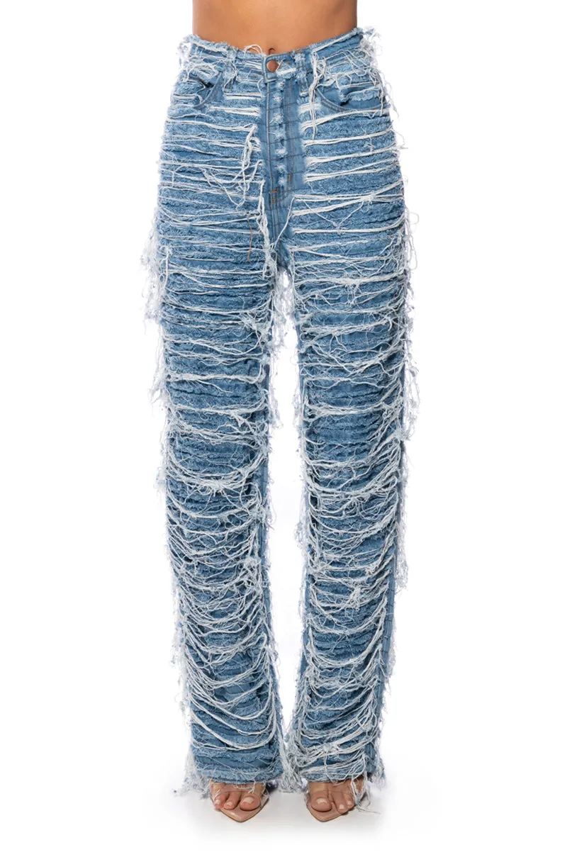 MESS WITH ME SUPER DISTRESSED RELAXED FIT JEANS sold by AKIRA product image thumbnail 4