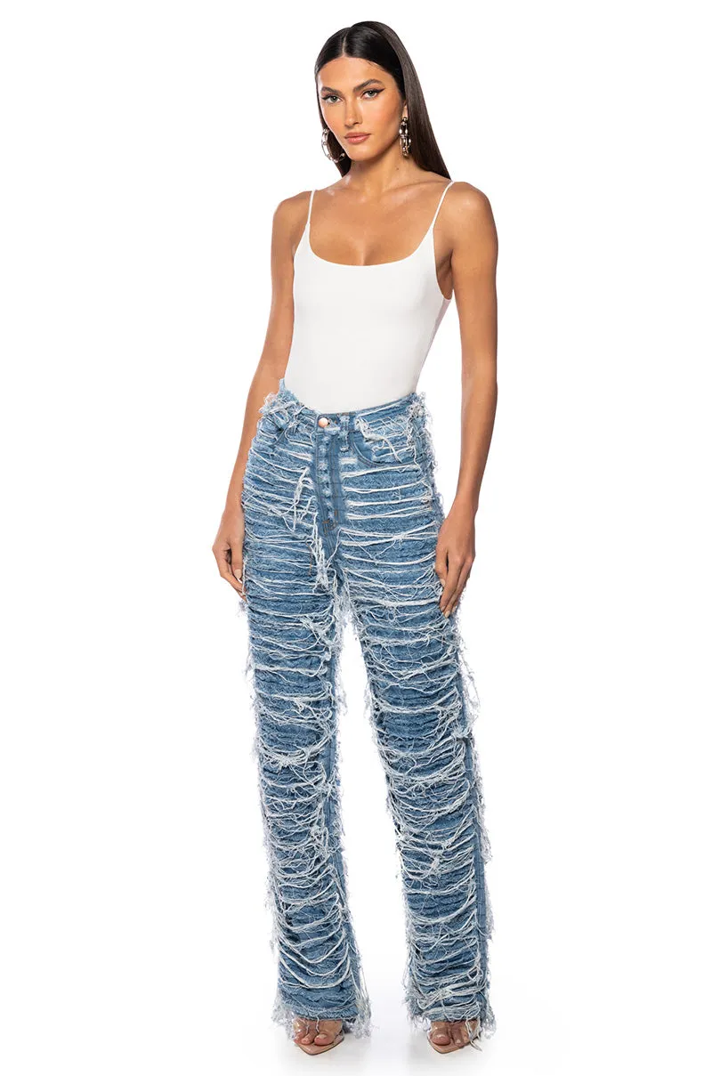 MESS WITH ME SUPER DISTRESSED RELAXED FIT JEANS sold by AKIRA product image thumbnail 3