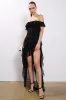 ELEGANT IS MY MIDDLE NAME MESH RUFFLED MAXI DRESS sold by AKIRA