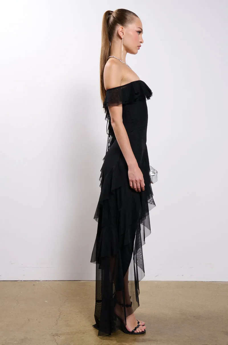 ELEGANT IS MY MIDDLE NAME MESH RUFFLED MAXI DRESS sold by AKIRA product image thumbnail 5