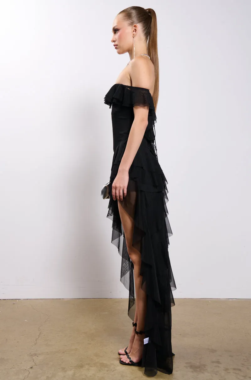 ELEGANT IS MY MIDDLE NAME MESH RUFFLED MAXI DRESS sold by AKIRA product image thumbnail 4