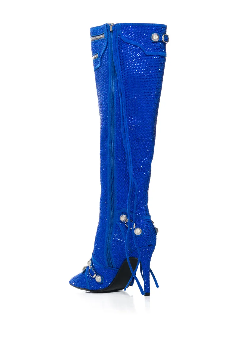 AZALEA WANG JUST FOR YOU RHINESTONE STILETTO BOOT IN BLUE sold by AKIRA product image thumbnail 4