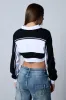 JOJO CROPPED COLLARED LONG SLEEVE SHIRT sold by AKIRA