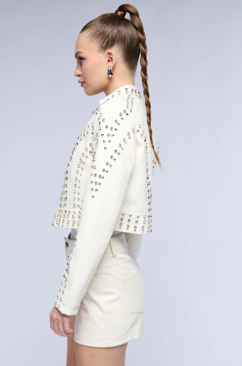 AZALEA WANG SILVIA STUDDED MOTO JACKET sold by AKIRA product image thumbnail 3