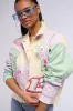 ANGEL EYES PASTEL PU COLOR BLOCK BOMBER sold by AKIRA