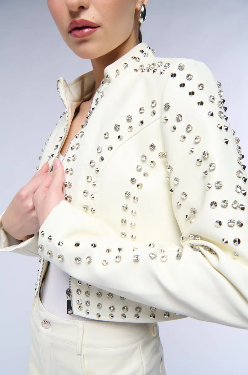 AZALEA WANG SILVIA STUDDED MOTO JACKET sold by AKIRA product image thumbnail 5