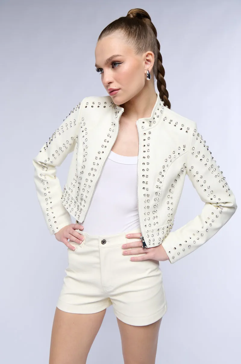 AZALEA WANG SILVIA STUDDED MOTO JACKET sold by AKIRA product image thumbnail 2