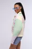 ANGEL EYES PASTEL PU COLOR BLOCK BOMBER sold by AKIRA