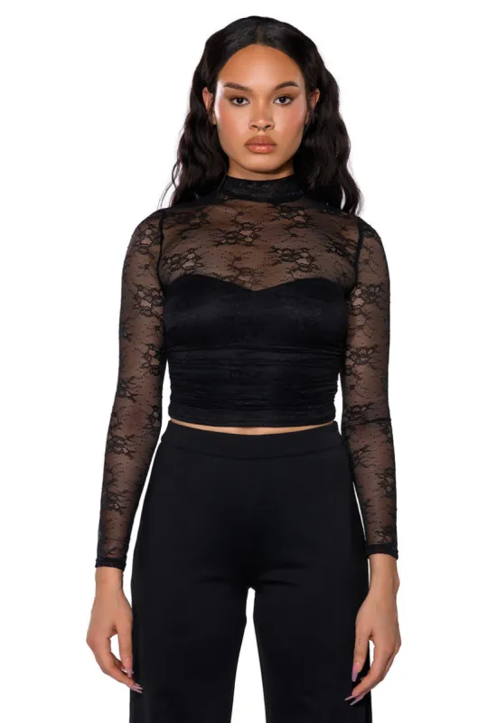 LOOKING FOR LOVE LACE BLOUSE made by AKIRA