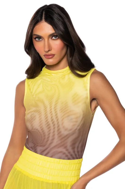 SUNSET OMBRE MESH BODYSUIT sold by AKIRA