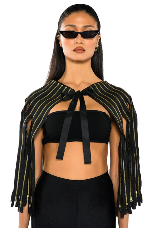 ZIP ZIP CAPE JACKET sold by AKIRA