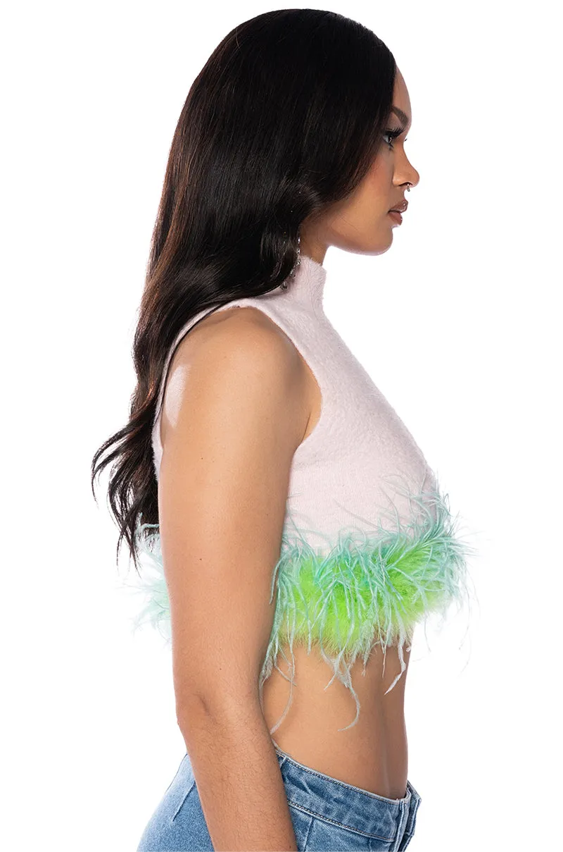 LOVER SLEEVELESS FEATHER TOP sold by AKIRA product image thumbnail 5