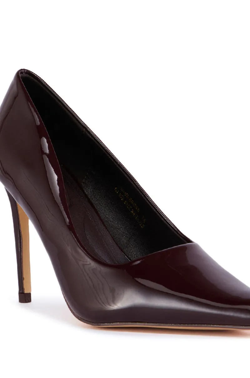 AZALEA WANG ISHANI BROWN PATENT PUMP sold by AKIRA product image thumbnail 5