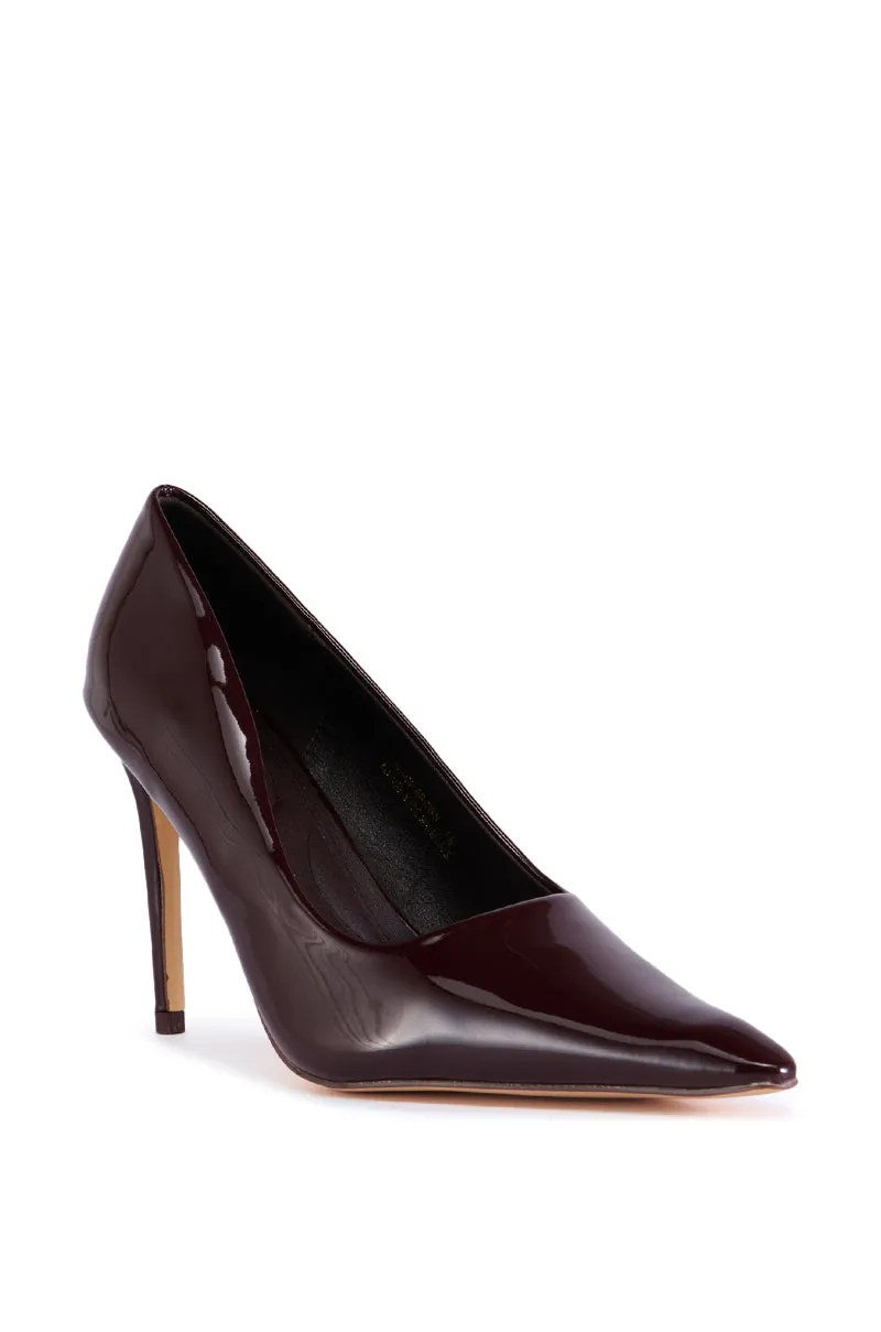 AZALEA WANG ISHANI BROWN PATENT PUMP sold by AKIRA product image thumbnail 3